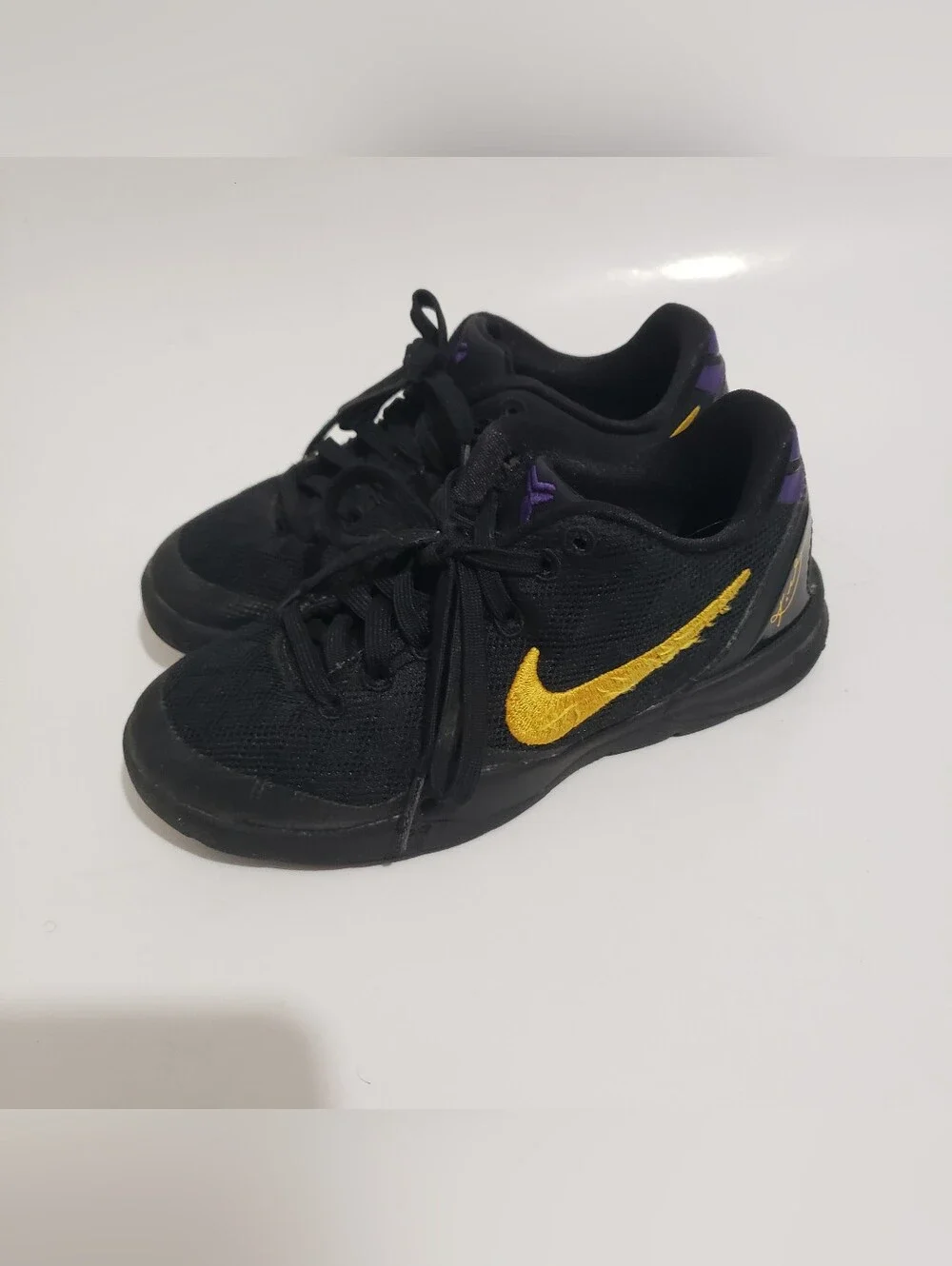 Nike Kobe 8 Protro PS Lakers Away Kids Shoes 12.5C Black Gold Purple FN0267-002